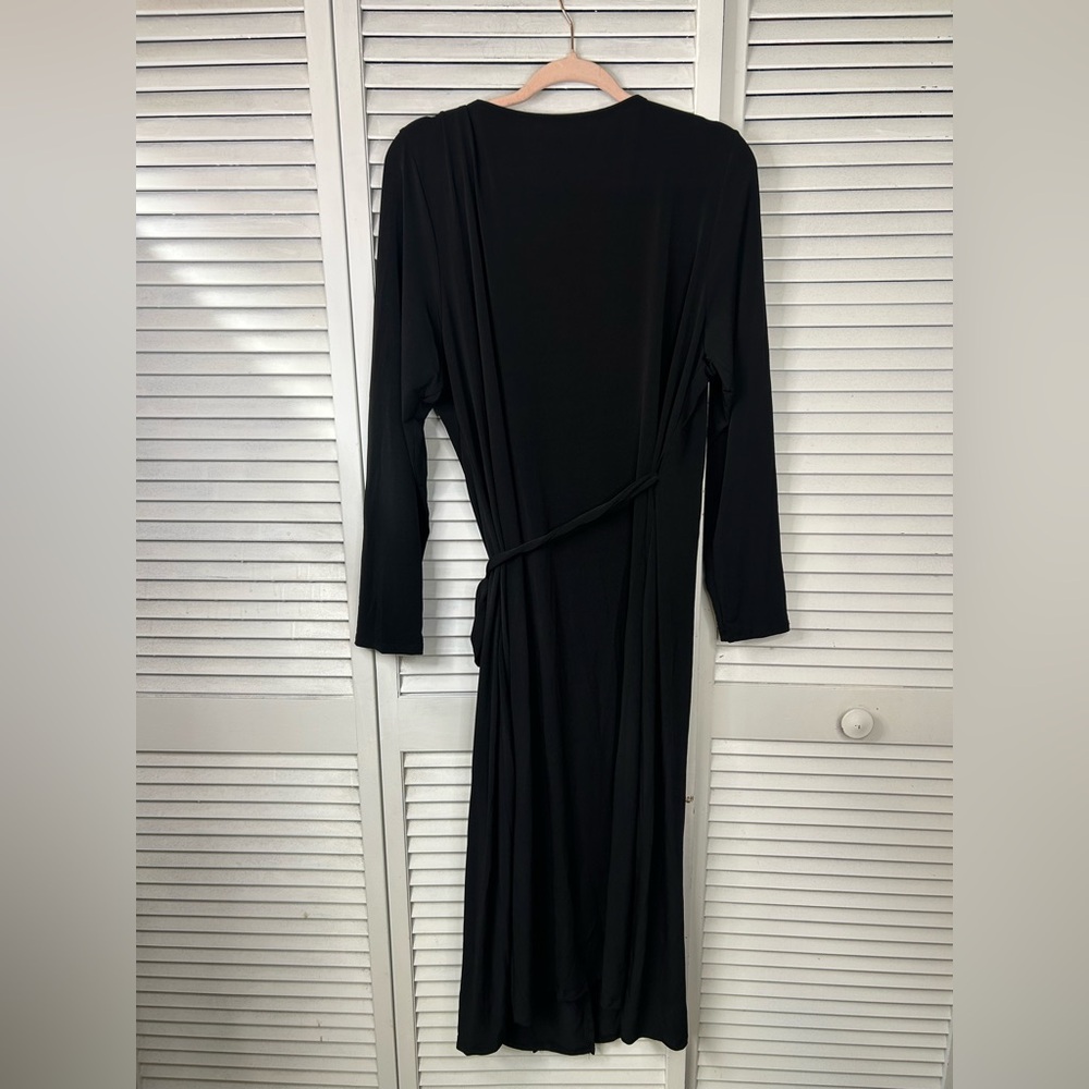 Story Teller Black Wrap Dress Size 2X - Picture 2 of 2